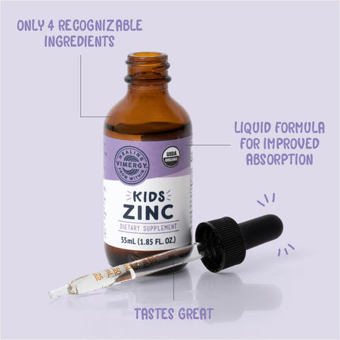 Vimergy® Kids Zink flüssig, Zinc, 55 ml 💜