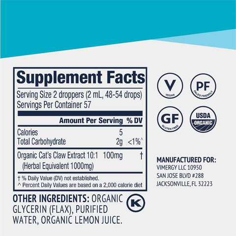 Vimergy® Katzenkralle flüssig, Cat’s Claw, 115ml 🩵