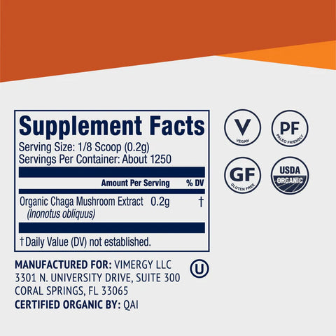 Vimergy® Chaga Extrakt-Pulver, 50g 🧡