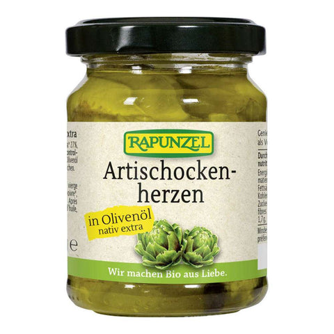 Artischockenherzen in Olivenöl (Bio, Rapunzel)