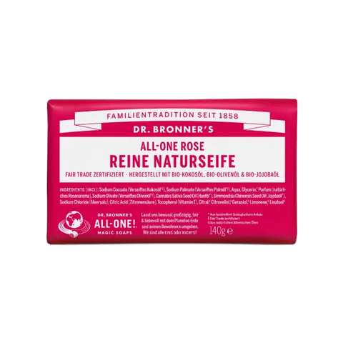 Dr.Bronner's - Reine Naturseife (Stück), 140g - Rose