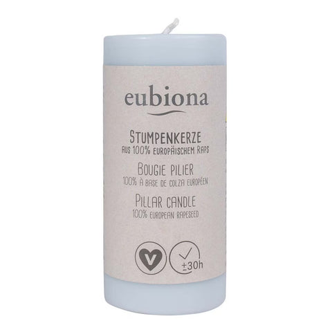 Eubiona - Stumpenkerze Rapswach, hellgrau