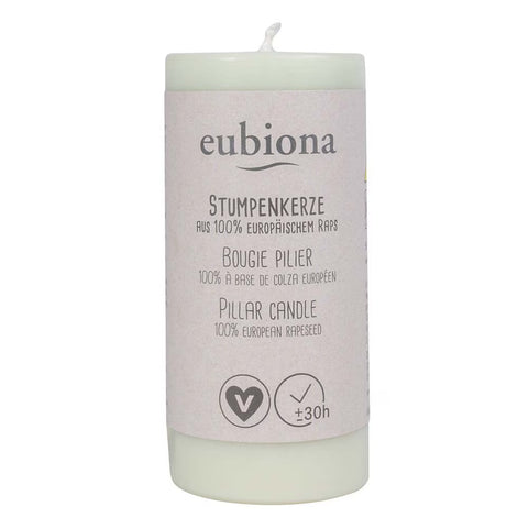 Eubiona - Stumpenkerze Rapswachs, hellgrün