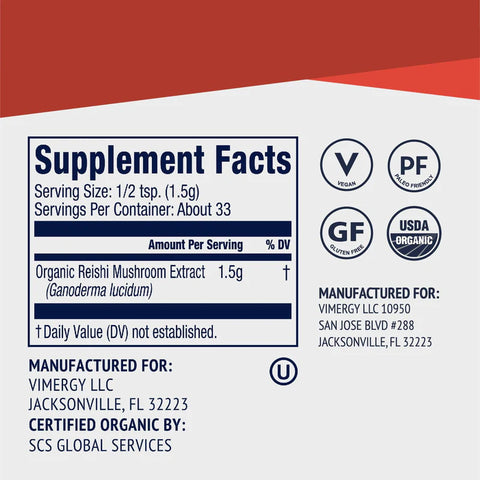 Vimergy® Reishi Extrakt Pulver, 50g