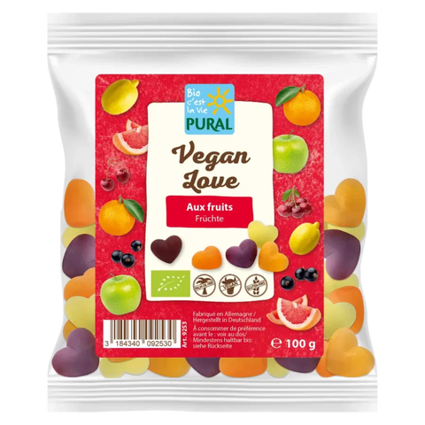 Fruchtgummis ohne Gelatine - Vegan Love - von Pural
